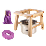 ROLEVIN® Wooden Yoni Steam Seat With Gown V-Steaming Chair